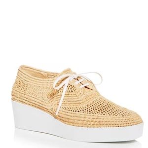 Clergerie Lisa Woven Wedge Platform Oxfords